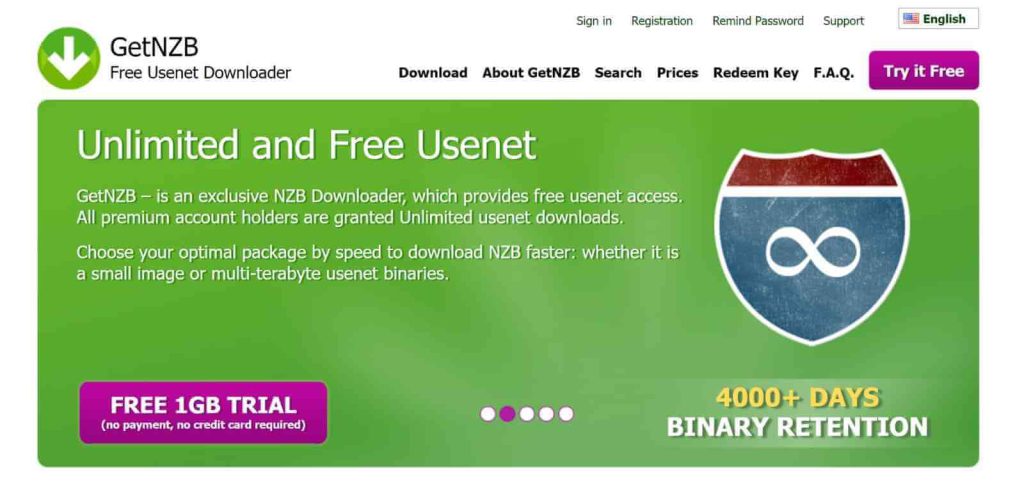 Review van unieke gratis usenet provider en download software GetNZB